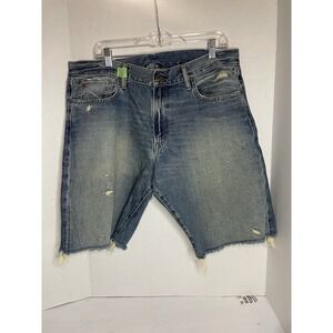 Polo Ralph Lauren Denim Cut Off Shorts Blue Men's 36 Distressed 100% Cotton